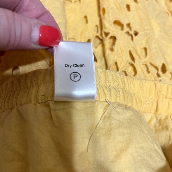 Coldwater Creek Skirt PXL Butter Yellow Cotton Floral Eyelet Cowgirl Cottagecore - Picture 9 of 10
